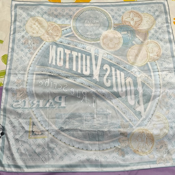 Louis Vuitton Vintage Monogram Blue Silk Scarf - Picture 3 of 5